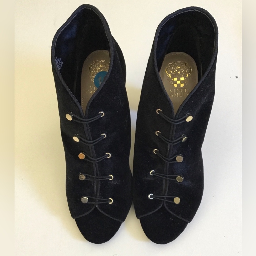 Franco Sarto Seranta Velvet Black Ankle Boots